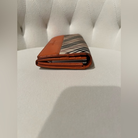 Rare Kiss Lock Burberry Nova Check Canvas Long Wallet - Picture 4 of 8